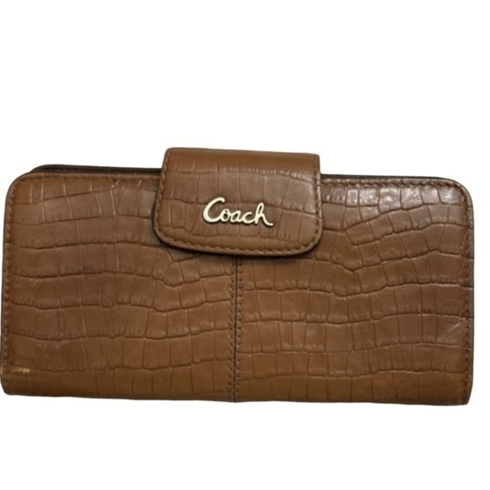 Coach Ashley brown embossed leather wallet